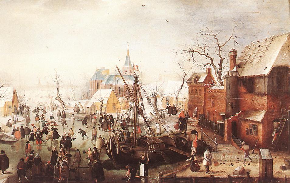 Winter Scene At Yselmuiden Hendrick Avercamp Oil Paintings